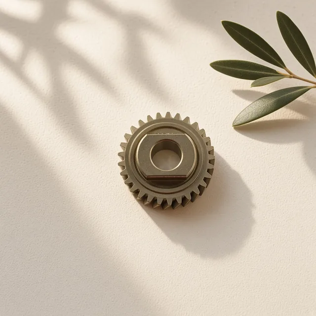 Illustration of a small bronze stand mixer worm follower gear